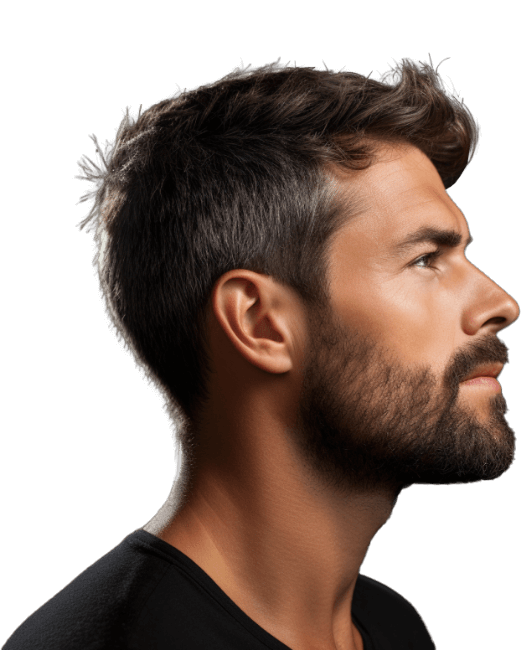 a man with a haircut